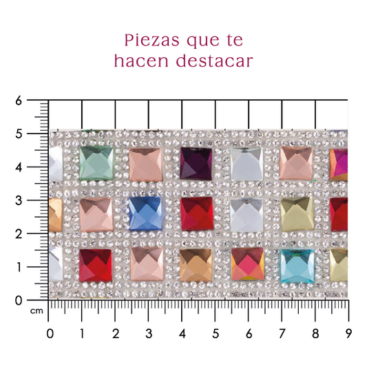 Hoja cristal cuadro 9mm multi + 2mm white. P415HC