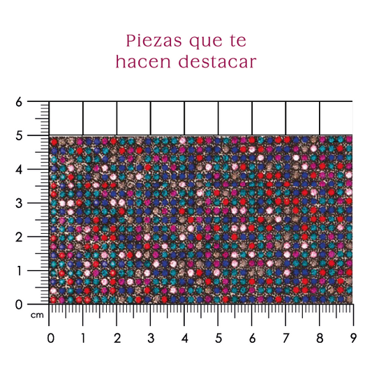 Hoja cristal 2mm multi + caviar negro. P437HC