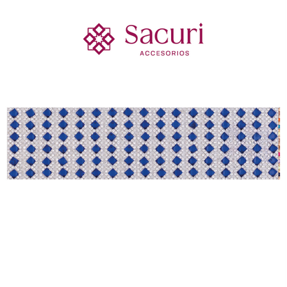 Hoja cristal 2mm + rombo 5x5 azul. P443HC
