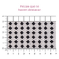 Hoja cristal 2mm + rombo 5x5 negro