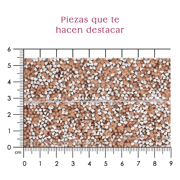 Lámina acrílico 24x40 tiras oro rosa tiras 30mm P449HC