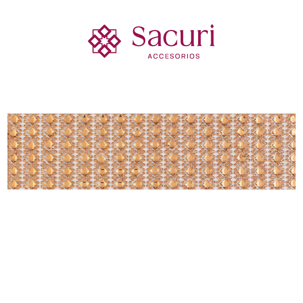 Lámina cristal 2mm golden + rombo 6x6 golden. P457HC