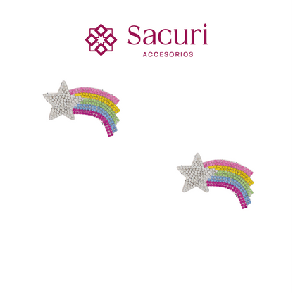 Parche estrella con arcoiris 6x3 cristal 2mm P475HC