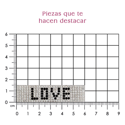 Parche love 60x15mm cristal 2mm P478HC