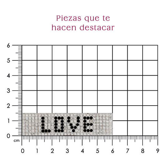 Parche love 60x15mm cristal 2mm P478HC