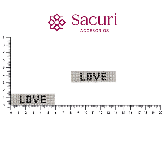 Parche love 60x15mm cristal 2mm P478HC