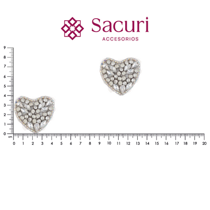 Parche corazón 45x40mm cristal varios P484HC