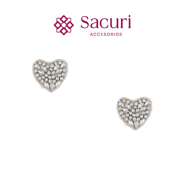 Parche corazón 45x40mm cristal varios P484HC