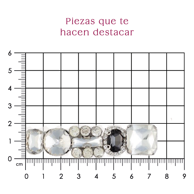 Parche recto cristal grande 75x20 cristal varios P485HC