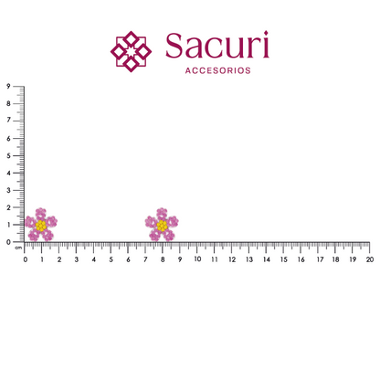 Parche flor 20mm rosa cristal 2mm P488HC