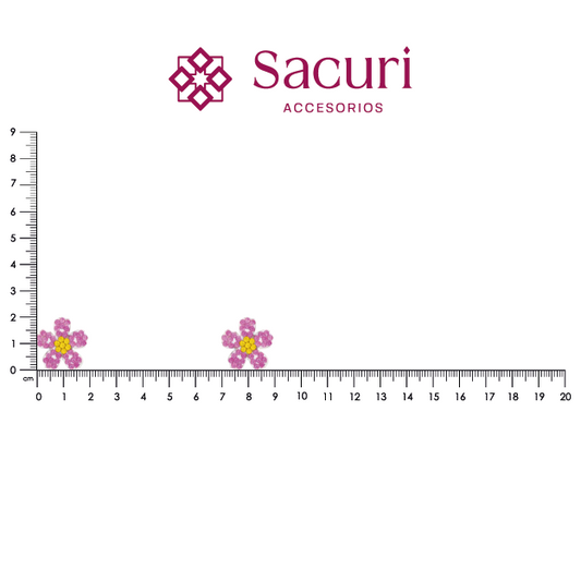 Parche flor 20mm rosa cristal 2mm P488HC