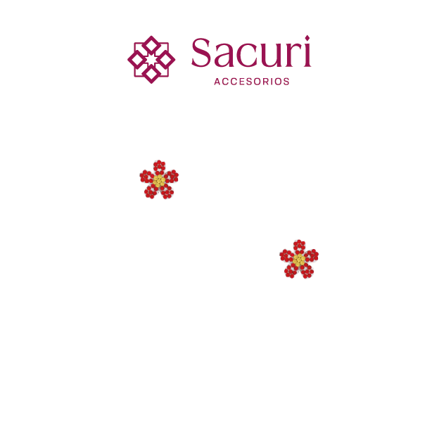 Parche flor 20mm roja cristal 2mm P490HC