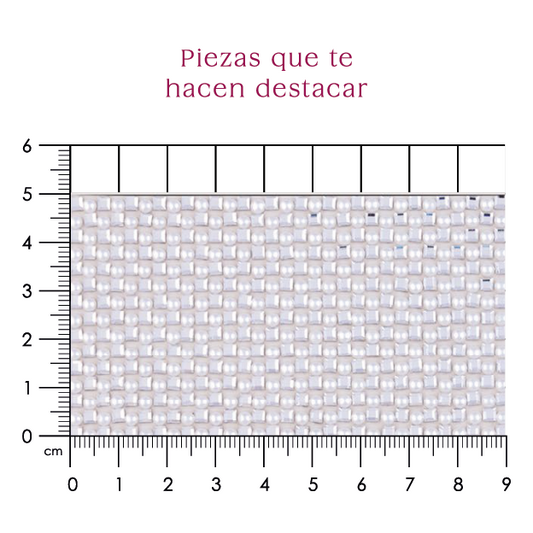 Lámina cuadro 2x2 plata + perla blanca. P505HC