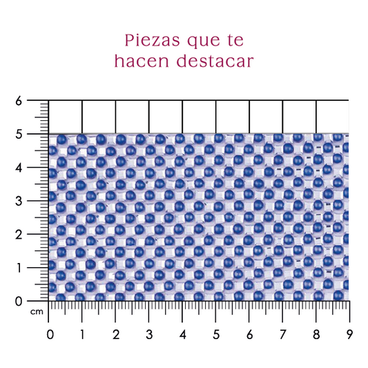 Lámina cuadro 2x2 plata + perla  azul. P508HC