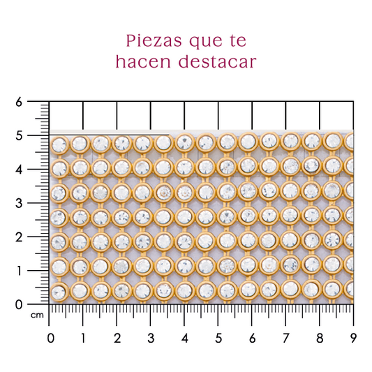 Rollo de pedrería Cristal con dorado P87HC
