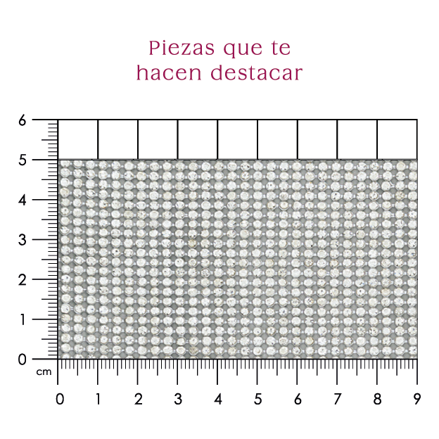 Malla papelillo 2mm Plata con Cristal (35x120) P89HC