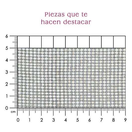 Malla papelillo 2mm Plata con Cristal (35x120) P89HC