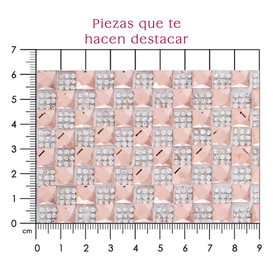 Hoja de cristal cuadro 8 mm cristal+LT peach (24x40) P99HC