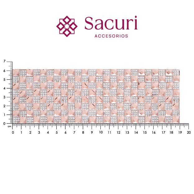 Hoja de cristal cuadro 8 mm cristal+LT peach (24x40) P99HC